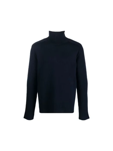 Sweter Jil Sander wełniany z długim rękawem niebieski