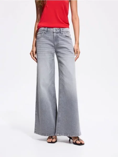 Reserved Blugi wide leg deschis gri