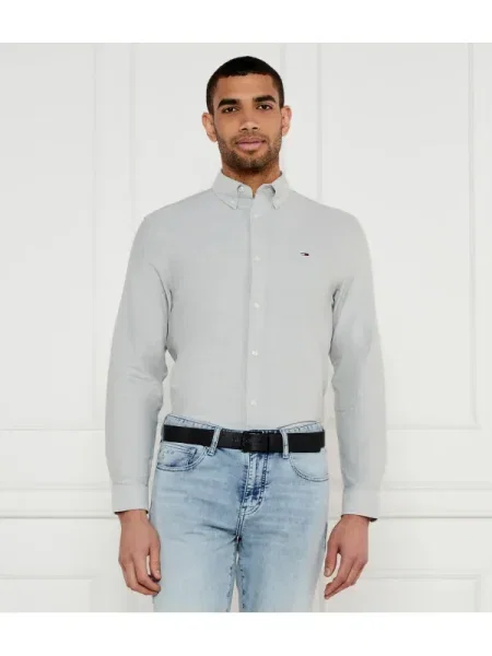 Tommy Jeans Cămașă oxford gri