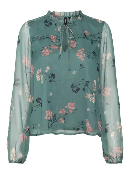VERO MODA Bluza VMMilla žad / roza / crna bijela