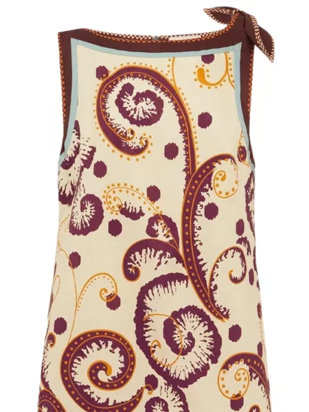 Rochie mini Alemais cu funde cu model paisley