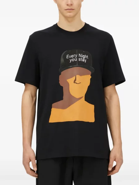 Raštuotas marškinėliai Msgm juoda