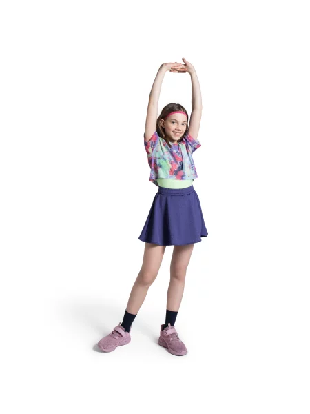 Legginsy sportowe dla dzieci Lemon Explore krótkie z spódnicą niebieskie