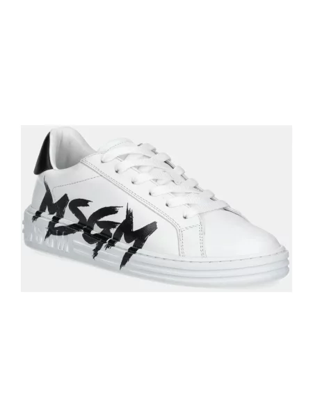 Sneakersy Msgm skórzane białe