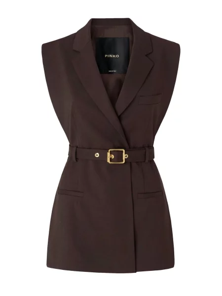 PINKO Vesta PINKO NURAQUS GILET DIAGONALE GILET' hnědá