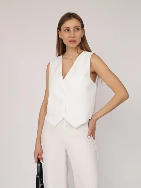 Жилет класичний YUKI поліестер/еластан білий