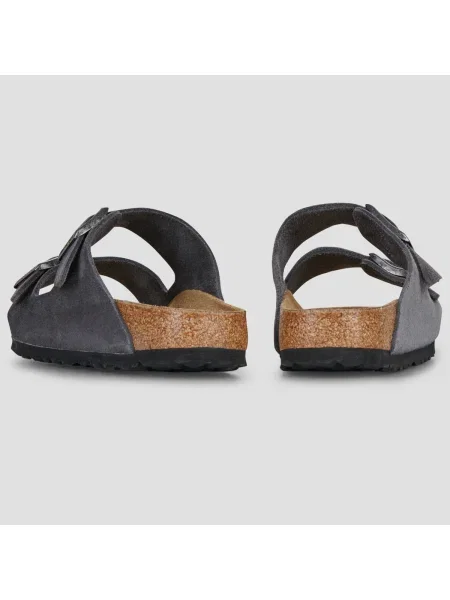 Papuci Birkenstock din piele gri