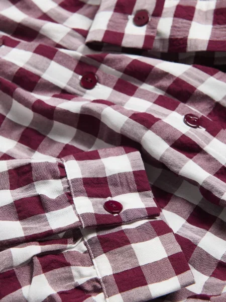 Reserved Картата сорочка буряковий 