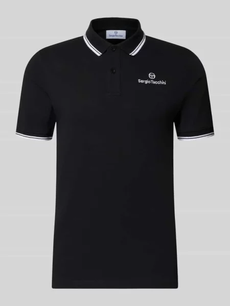 Koszulka polo o kroju slim fit z wyhaftowanym logo model „Reed” Sergio Tacchini czarna