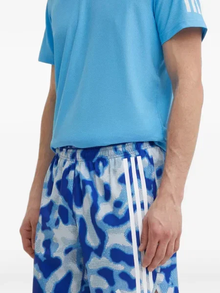 Pantaloni scurți Adidas alergare cu decolteu rotund plasă negru