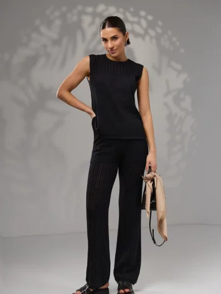 Штани повсякденні TrikoBakh бавовна/віскоза чорний