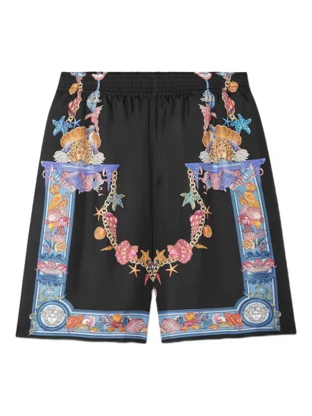 Pantaloni scurți Versace cu imagine negru