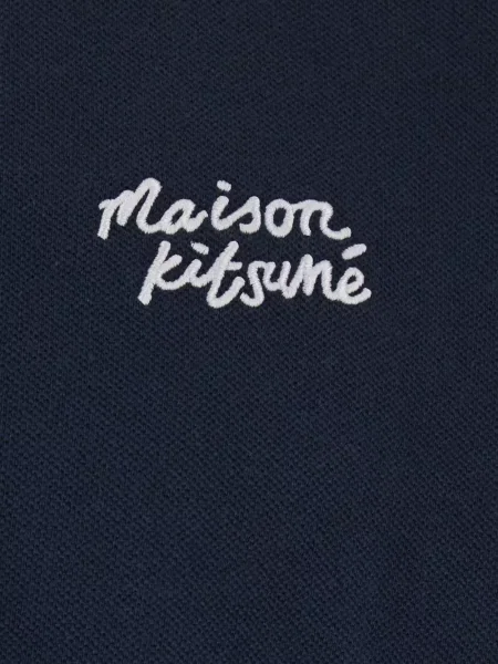 Polo Maison Kitsuné με κέντημα μπλε