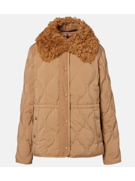 Pikowana kamizelka puchowa Moncler beżowa