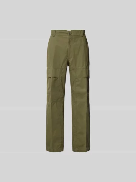 Spodnie cargo o kroju relaxed fit z dodatkiem streczu Closed oliwkowe