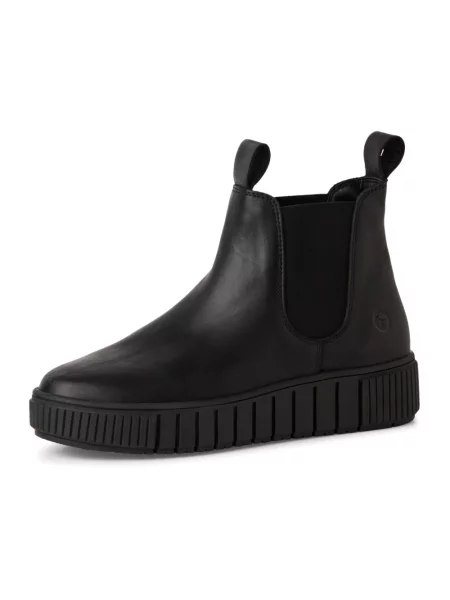 Buty chelsea z naturalnej skóry bydlęcej Tamaris czarne