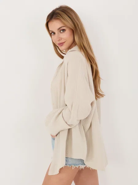 Srajca Italy Moda iz muslina bež