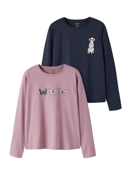 NAME IT Tricou NKFVEEN bleumarin / mauve alb