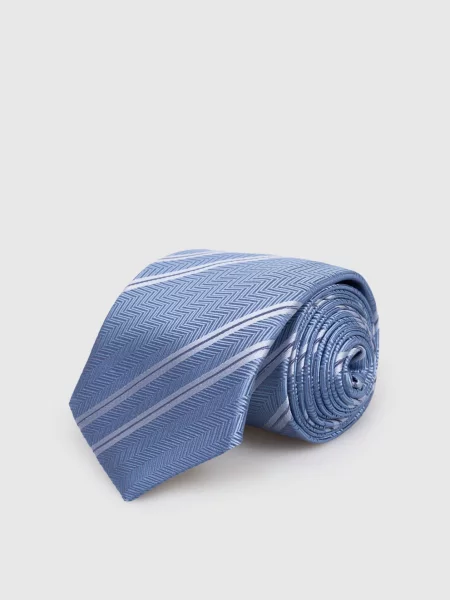 Краватка із шовку у візерунок Brunello Cucinelli блакитна