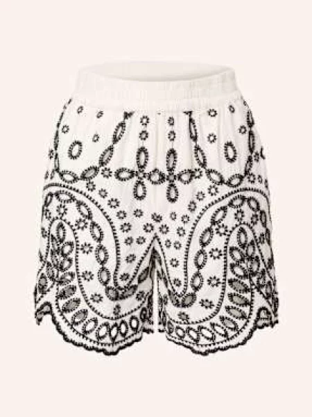 Rouge Vila Szorty Z Dziurkowanej Koronki weiss czarne