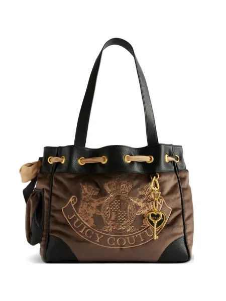 Geantă Juicy Couture cu autograf maro