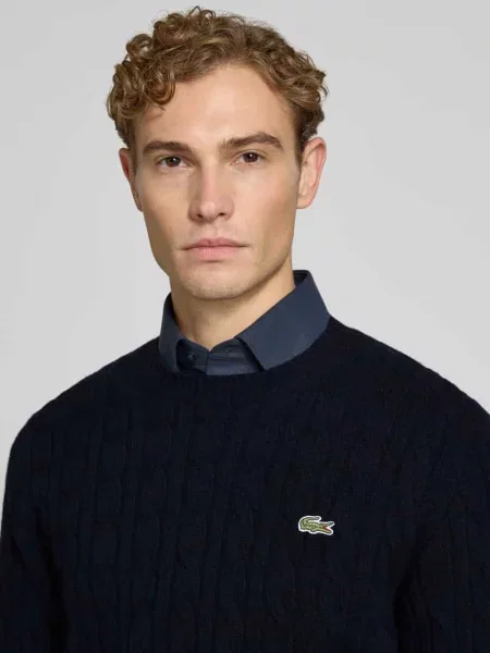 Sweter Lacoste wełniany niebieski