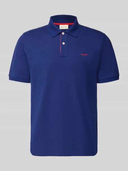 Koszulka polo o kroju regular fit z wyhaftowanym logo Gant granatowe