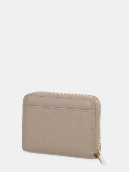 Calvin Klein Peňaženka Emblem Aop Embossed Zip Around béžová