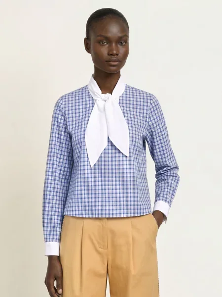 Claudie Pierlot Bluzka Z Kokardą beige biała