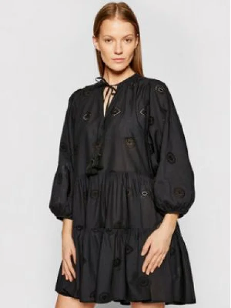 Seafolly Letné šaty Embroidery Čierna