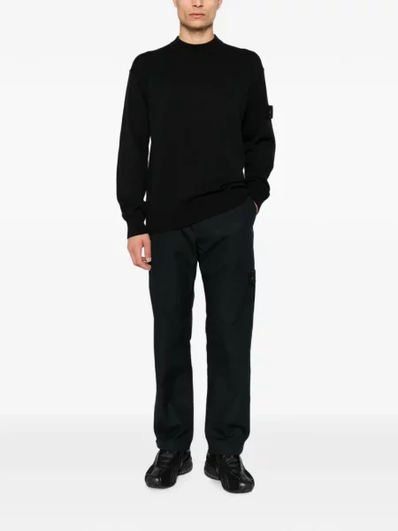 Megztinis Stone Island apvaliu kaklu akmenys juoda