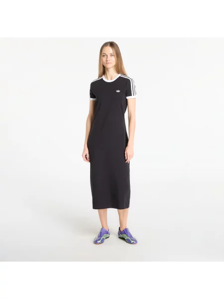 Рокля Adidas Originals на райета черно