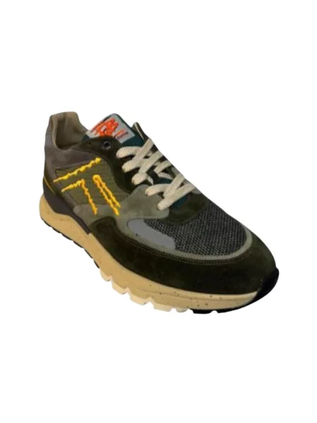 Lniane sneakersy Van Bommel zielone