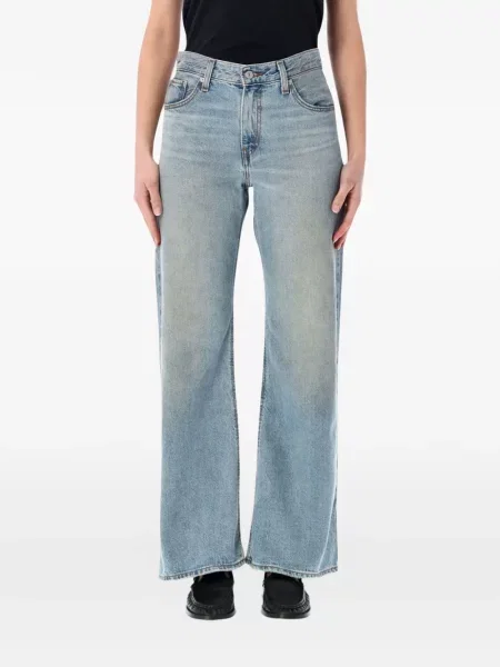 Udo szerokie szorty jeansowe Levi's z przetarciami niebieskie