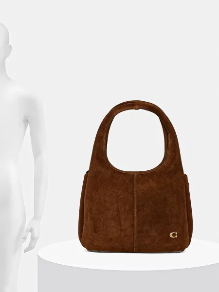 Coach torebka zamszowa Lana brązowy