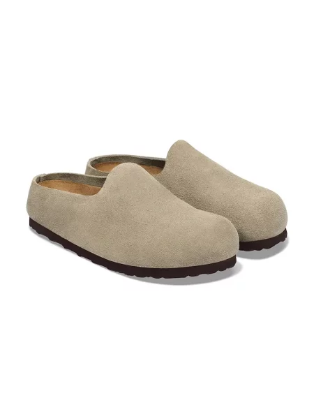 Birkenstock kapcie zamszowe Amsterdam Wrapped Suede Leather beżowe