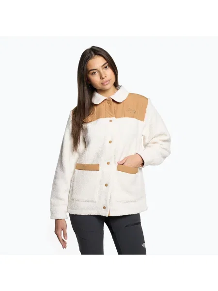 Olcsóbban. Női fleece dzseki The North Face Cragmont Fleece Shacket gardenia fehér/mandula vaj. Méret: M fehér