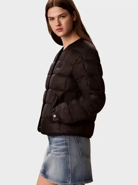 Стьобана джинсова куртка Calvin Klein Jeans чорна