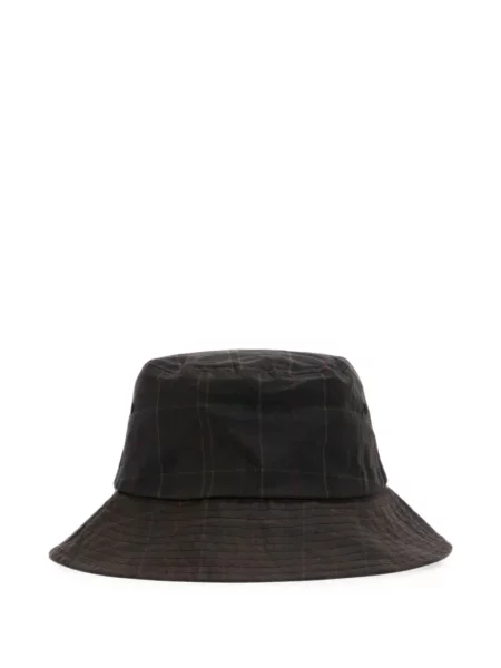 Καρό καπέλο Barbour International με σχέδιο καφέ