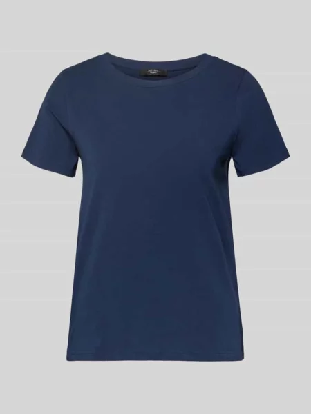 Męski t-shirt w kroju regular fit z mieszanki bawełny model MULTIF' Weekend Max Mara granatowa