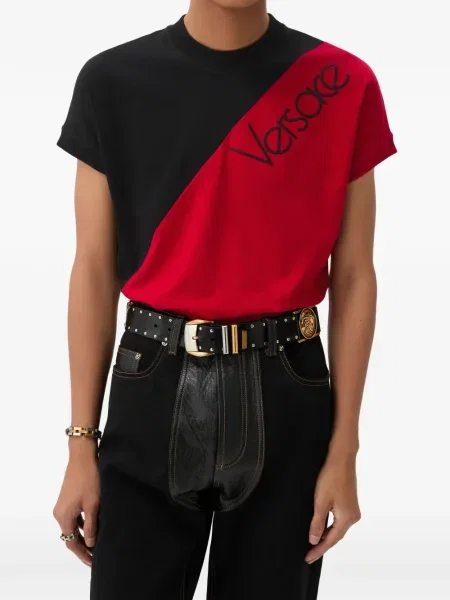 Tricou Versace cu broderie roșu