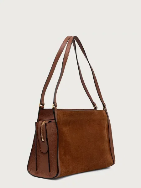 Geantă shopper Pollini din piele maro