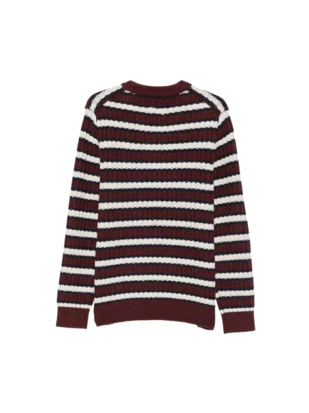 Sweter Wood Wood wełniany w paski z paskiem