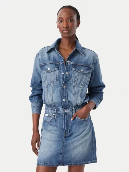 Calvin Klein Jeans Φόρεμα τζιν μπλε