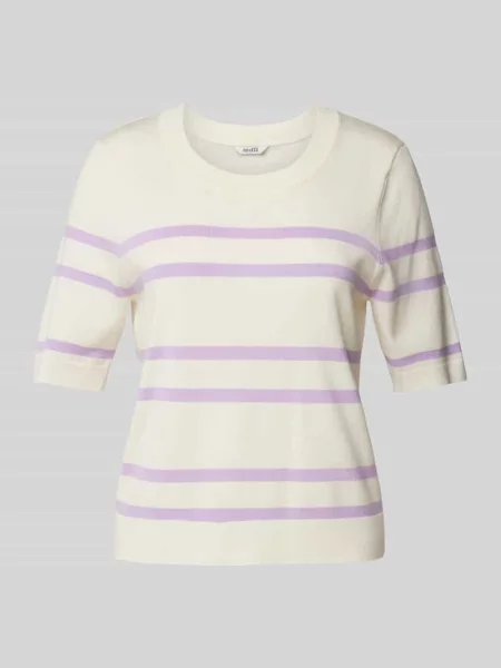Sweter z dzianiny z okrągłym dekoltem model ‘Carla’ Mbym
