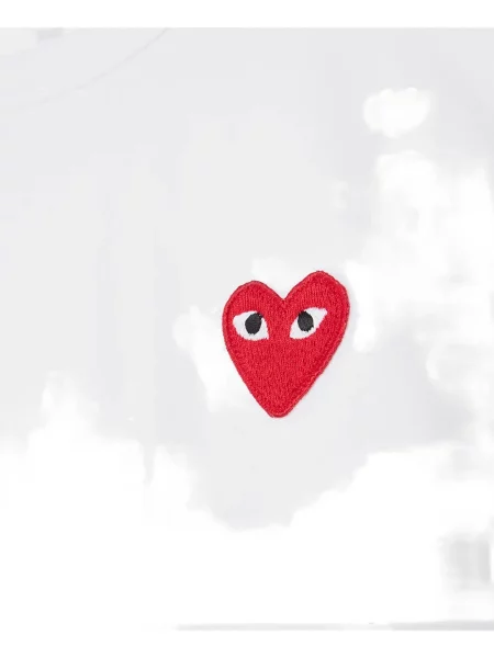 Тениска Comme Des Garçons Play със сърца бяло