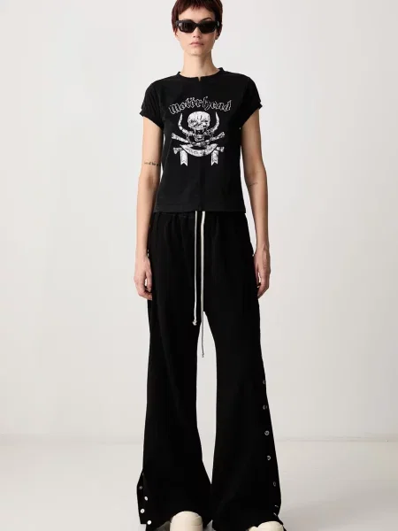Rick Owens DRKSHDW Wide pusher παντελόνι επίσημο γυναικείο μαύρο
