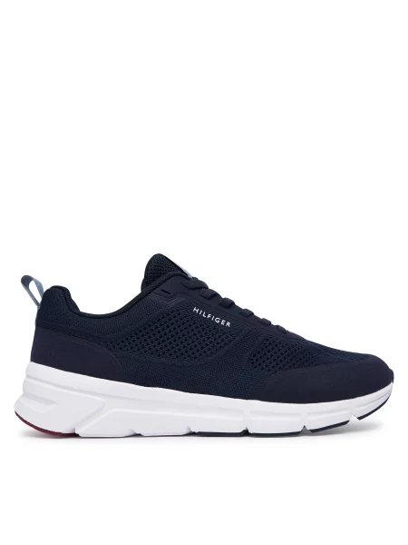 Laisvalaikio batai Tommy Hilfiger Light Knitted Hilfiger Runner Tamsiai mėlyna