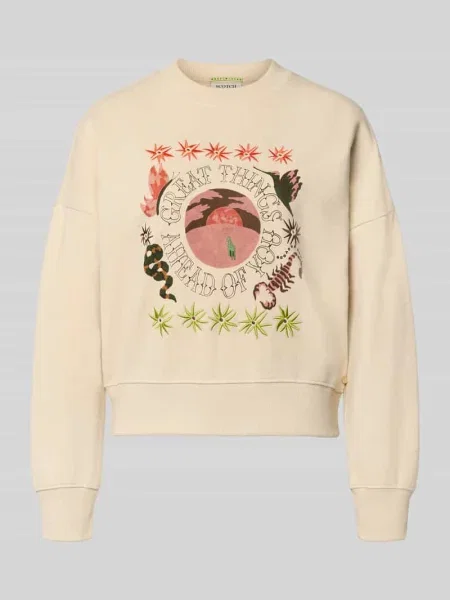 Bluza o kroju relaxed fit z kwiatowym haftem Scotch & Soda
