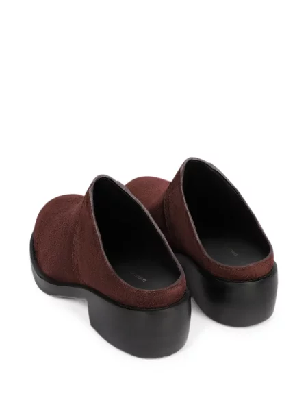 Papuci tip mules Dries Van Noten din piele de căprioară violet